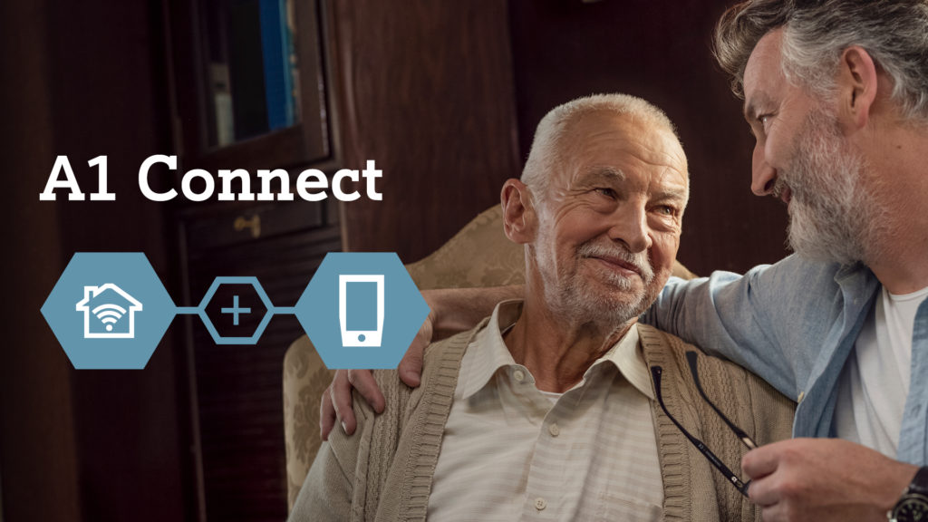 A1 reklama connect,na sliki starejši gospod in malo mlajši gospod