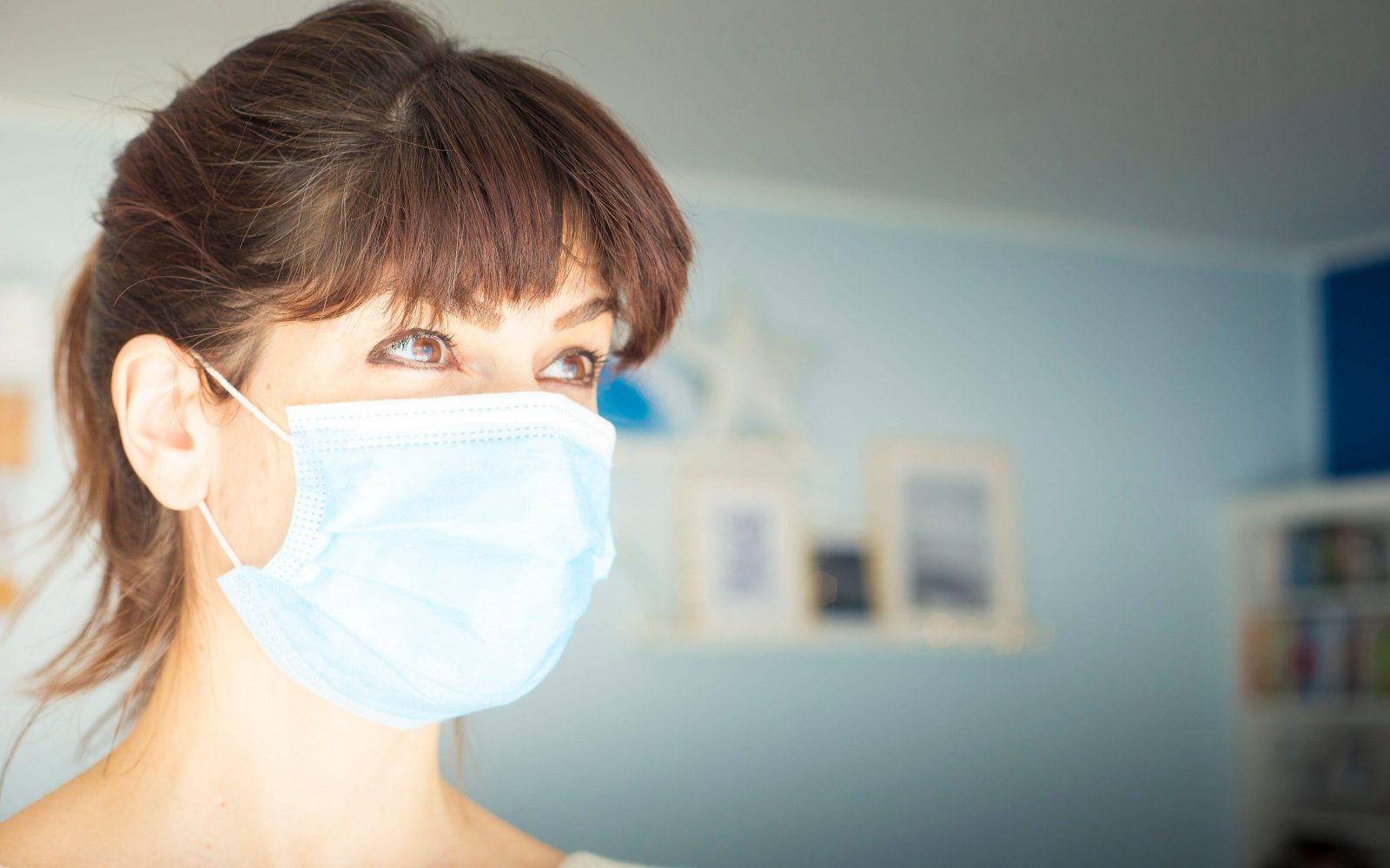 ženska, maska, prehlad