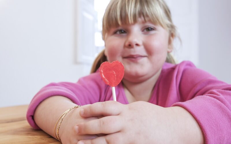 portret deklice, ki v rokah drži liziko